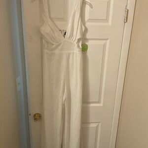Windsor White Sleeveless Jumpsuit with Fitted Bodice